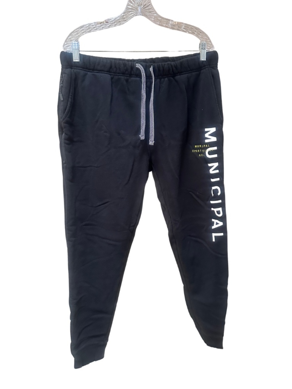Municipal Black Logo Sweatpants - Men's L